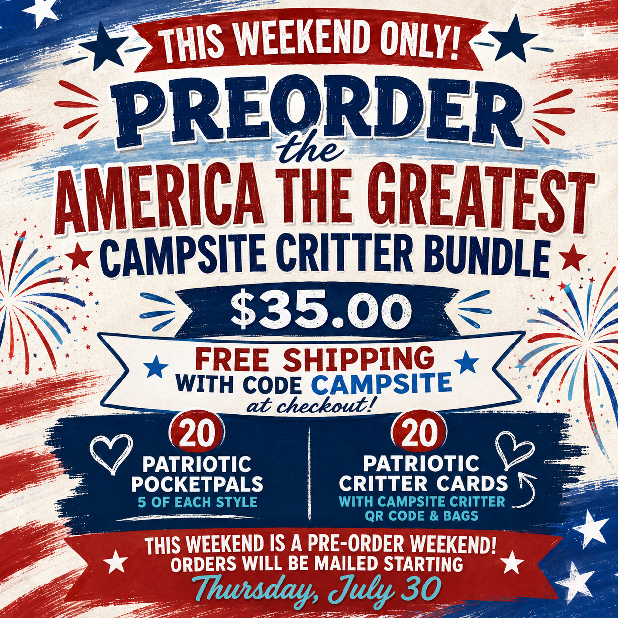 Patriotic Camping Critters